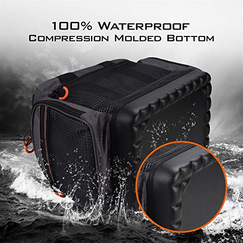 KastKing A1 Hoss Medium Tackle Bag 15x11x10.25in Orange Saltwater-Resistant