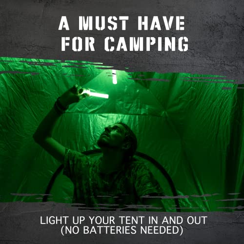 Green Emergency Glow Sticks 12 Hour Duration - 100 Pack, Industrial Grade Survival Lights for Camping, Power Outages, and Safety - Variation: Green