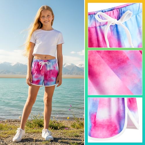 Girls Dolphin Shorts Childrens Athletic Summer Sports Shorts - 3 Pack 12-14 Years