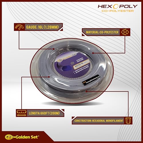 Golden Set Hex Poly Polyester String Reel 660ft 16L Silver for String Instruments