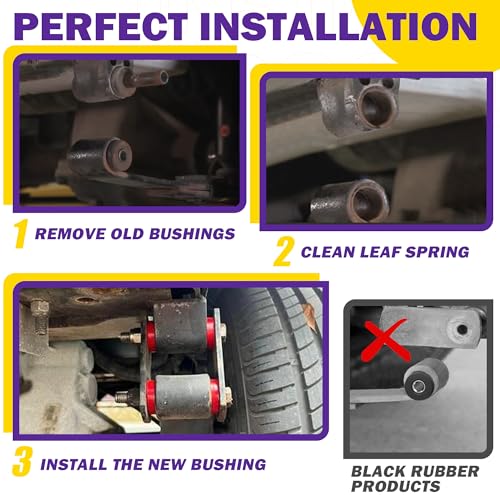 Golf Cart Rear Leaf Spring Bushing Kit for EZGO TXT & Club Car - Polyurethane