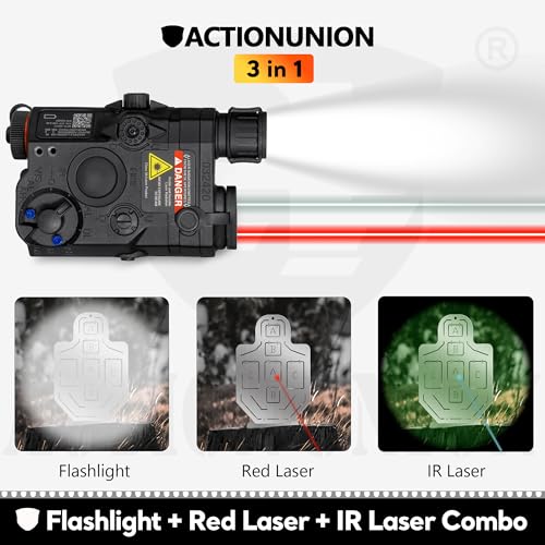 ACTIONUNION Black PEQ-15 Airsoft Laser Light Combo for 20mm Rails
