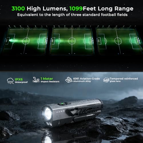 Wurkkos HD05 Flat EDC Flashlight Black 6000K, 3100 Lumens Rechargeable Outdoor Light