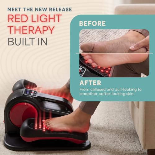 Lifepro AutoGlide Red Under Desk Elliptical with Red Light Therapy - Leg Exercise & Recovery