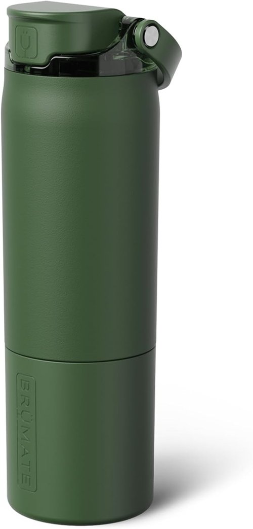 BrüMate Rise 25oz Insulated Water Bottle - 100% Leakproof Silicone Straw | BPA-Free | OD Green