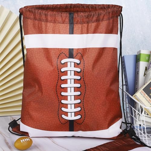 Soccer Travel Drawstring Gift Bags - Football Design, 15.8 x 13.4 Inches - Pack of 12