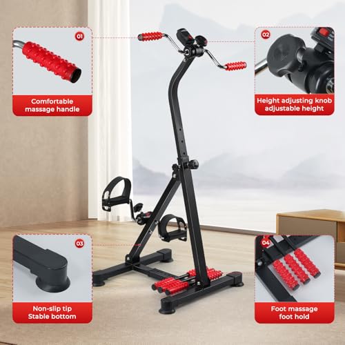 Adjustable Pedal Exerciser Bike for Seniors - Rehab, Arm & Leg Therapy