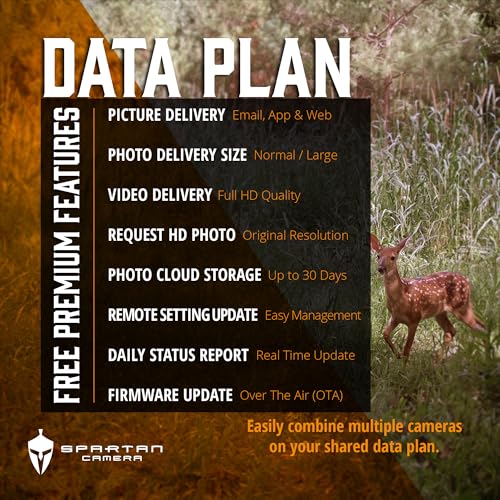 Cellular Trail Camera with 4G LTE, Night Vision, 1080P Video, APP Control - Spartan Areus / Multi-Carrier
