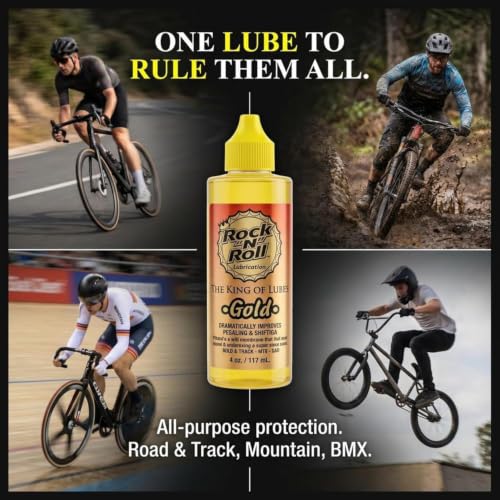 Rock N Roll Gold Bike Chain Lubricant 4oz - Pack of 12, All-Purpose Bike Lube for Mountain & Road Bikes