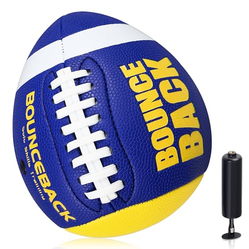 Youth & Official Size Bounceback Football - Pass Catch Training Equipment with Pump