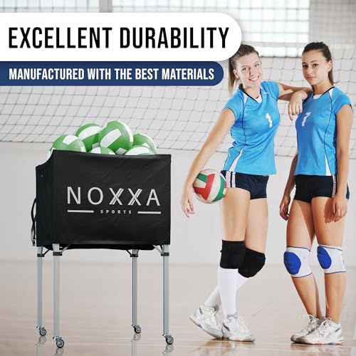 Portable Volleyball Ball Cart with Wheels and Storage Bag
