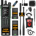 Baofeng DM-32UV Long Range Handheld Ham Radio with GPS, NOAA Weather, 3800mAh Battery - Green