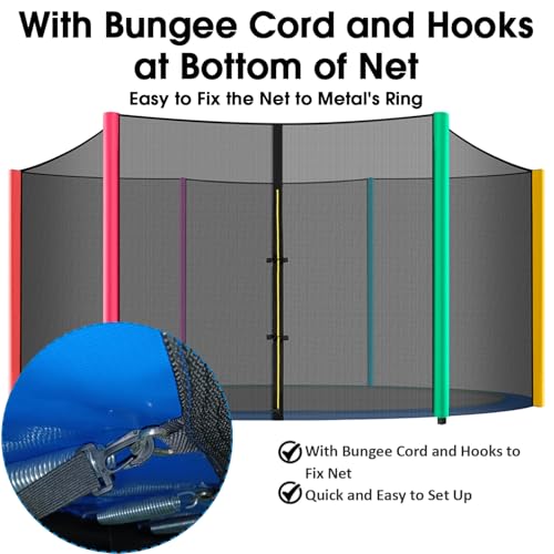 15Ft Trampoline Net Replacement for 6-Poles Round Trampolines - Jump Tastic