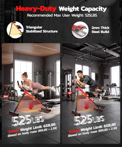 Foldable Ab Rowing Machine for Home Gym - Adjustable Core Trainer