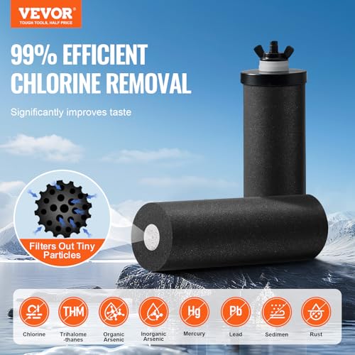 Gravity-Fed Water Filter System 2.25G Stainless Steel Countertop with Water Level Indicator