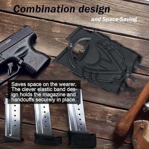 Handcuff & 9mm Mag Pouch Combo - Open Top Duty Belt/MOLLE Holster - Variation of Combining-A