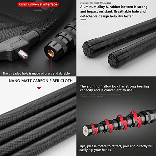 11.15ft Extra Long Telescoping Fishing Net with Carbon Fiber Handle