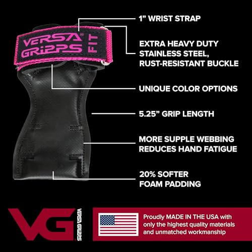 Wrist Straps for Weight Lifting - Small Pink Versa Gripps Fit Support