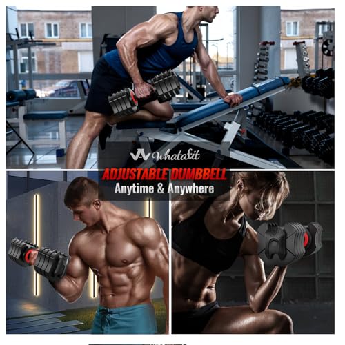 Black 25Lb Adjustable Dumbbell - 5-in-1 Fast Weight Change for Full Body Workout