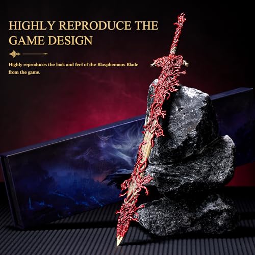 11.8 Inch Metal Fantasy Sword Replica with Stand for Collectors and Gaming Display
