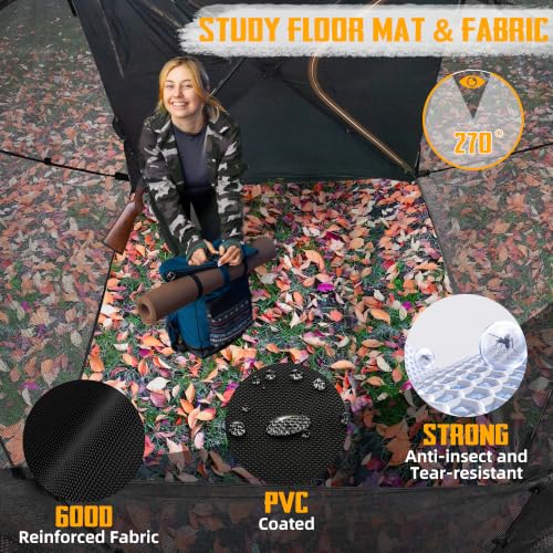 PPOLB 270° See-Through Ground Hunting Blind for Deer & Turkey, 2-3 Person