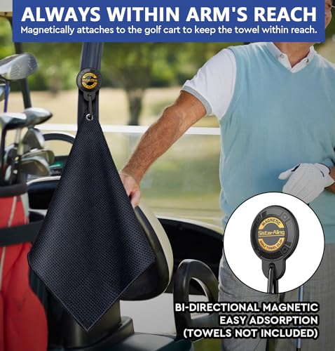 Magnetic Golf Towel Clip Removable Strong Hold Golf Cart Accessories