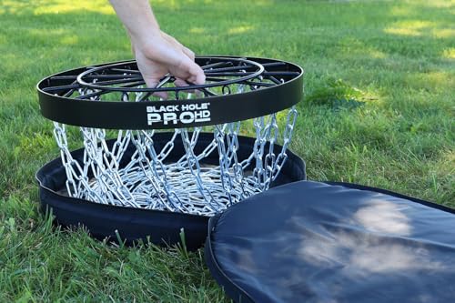 Portable Disc Golf Basket with 24 Chains and Transit Bag - Heavy Duty, PDGA Approved
