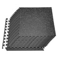 VEVOR Interlocking Gym Floor Tiles 96 sq ft Black & Grey Rubber & EVA Foam Exercise Mats