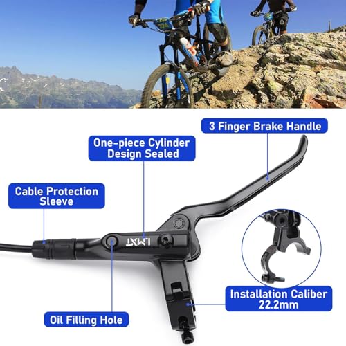 TOBWOLF Upgraded Hydraulic Disc Brake Set - Four Piston MTB Bike Brake Kit