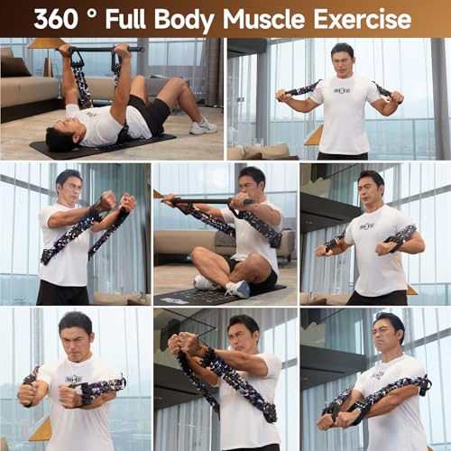 Innstar Multi-Function Resistance Bands Set with Desert 200LBS for Full Body Workout, Travel Portable