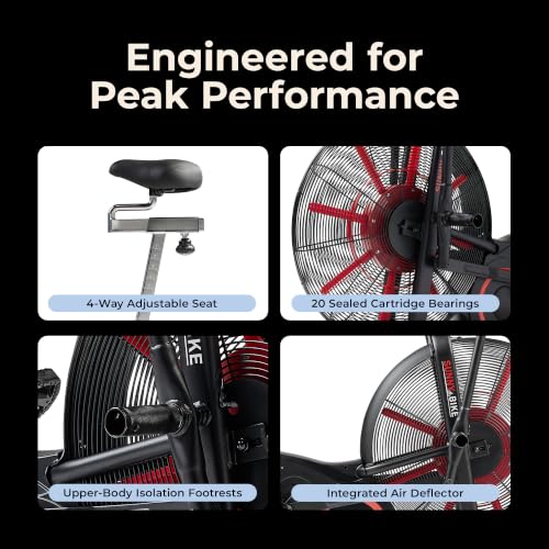 Heavy-Duty Fan Bike for HIIT Cycling Workout - Black