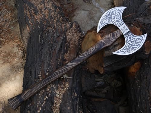 24-Inch Viking Double Handed Battle Axe - Norse Style Ax for Collectors & Recreation