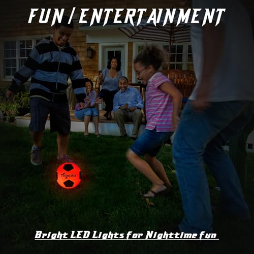 Size 5 Glow in The Dark Soccer Ball with LED Lights - Waterproof & Durable