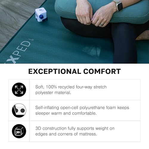 Exped MegaMat Sleeping Pad Duo Queen - Self-Inflating Camping Mattress with Insulation