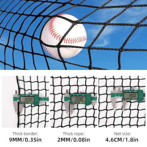 10x10x10ft Heavy Duty Baseball Batting Cage Net Backstop Barrier for Backyard Practice