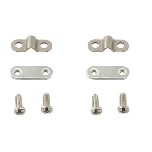 PZRT 4 Sets Bicycle Mudguard Leg Fixing Plate Stainless Steel Leg Fixing Clamp with Slot Plate Screws for Fixing Bicycle Fender Support Pole