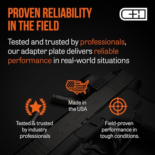 C+H Precision Optics Adapter Plate for Glock MOS Holosun 509T Steel Made in USA