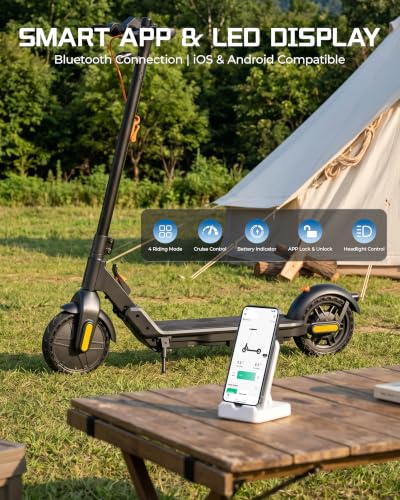 HeroPick Matte Black Foldable Electric Scooter for Adults, 15 MPH, Dual Brakes