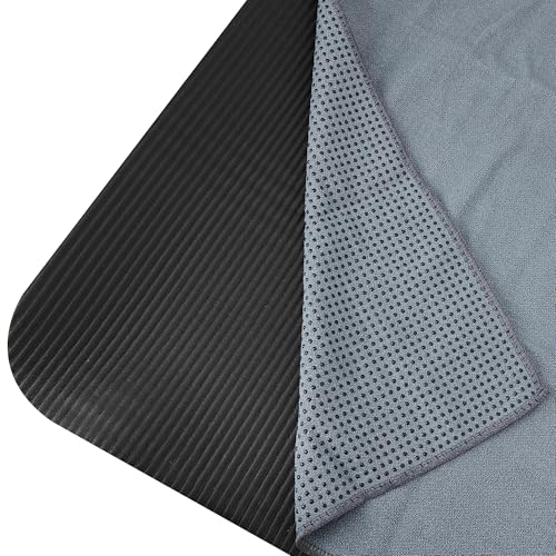 Non Slip Microfiber Yoga Towel with Grip Dots - 72x24 Inch Sweat Absorbent Exercise Mat