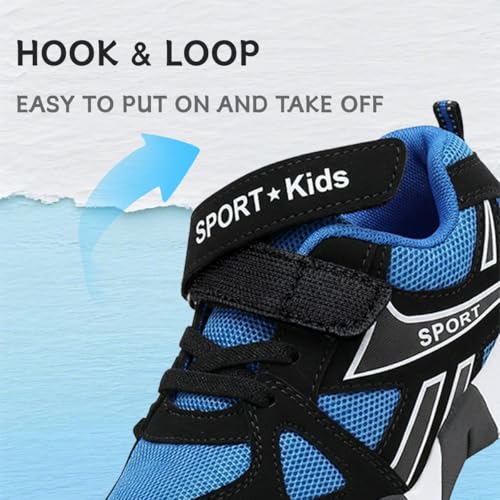 Kids Tennis Shoes Non-Slip Running Sneakers Lightweight Breathable Boys Girls 12 Little Kid / X-Black Blue