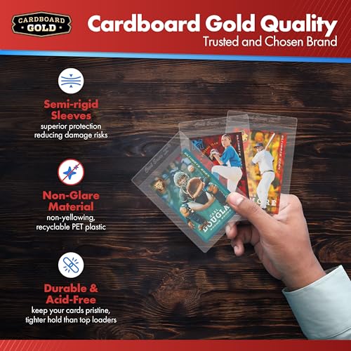 Cardboard Gold Card Saver 1 Semi-Rigid Card Holders - 2000 Count, Without Sleeves