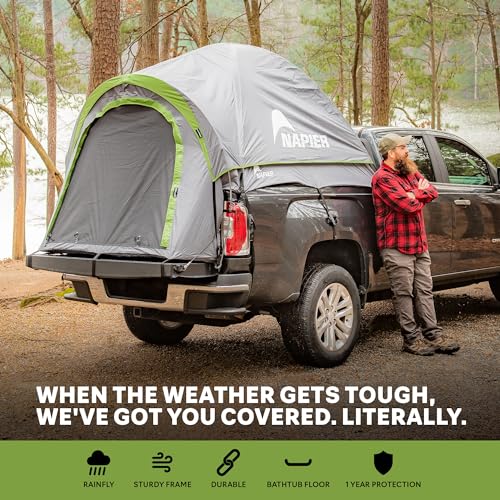 Napier Backroadz Truck Tent for Full Size Short Bed (5.5'-5.8') Grey/Green - 2 Person Camping