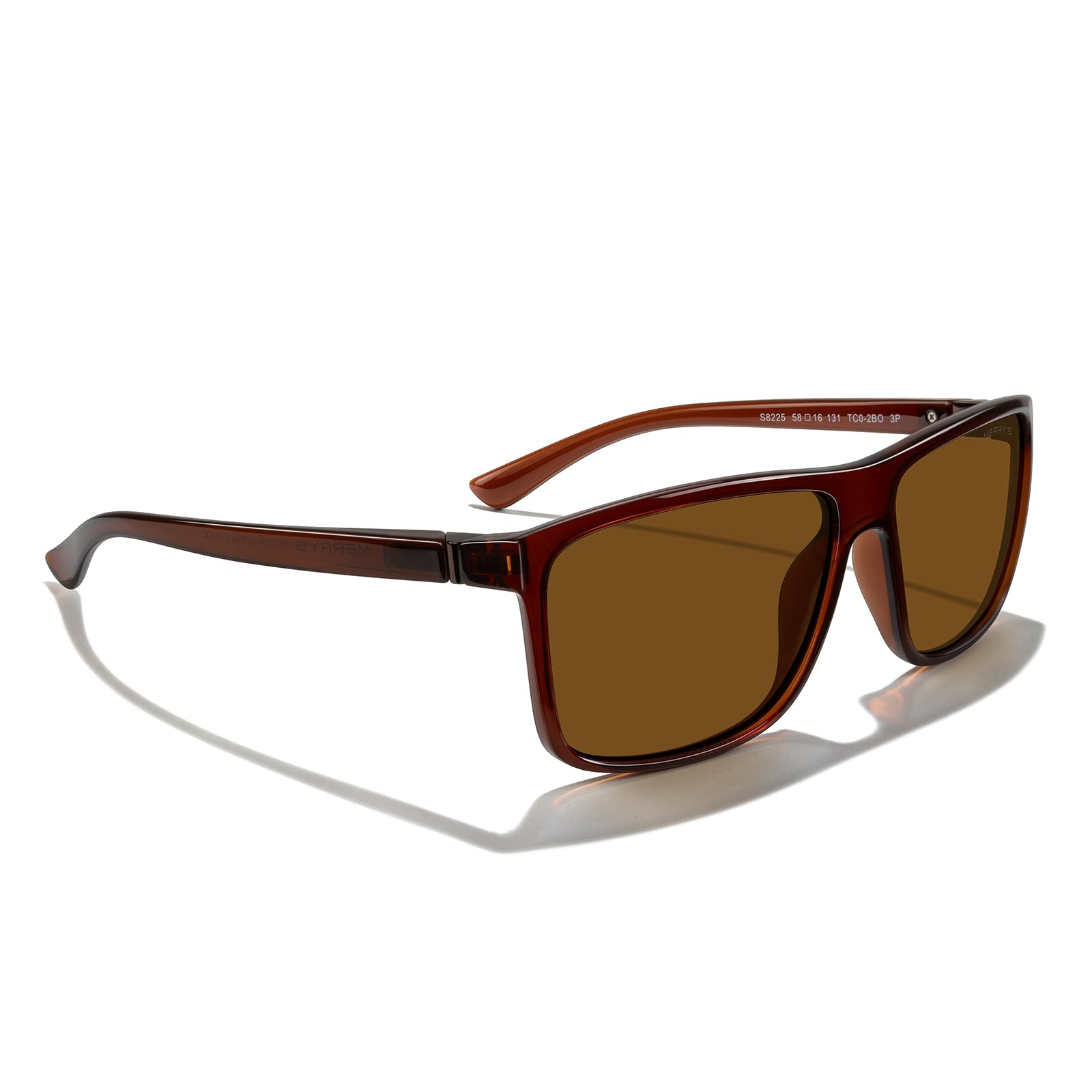 MERRY'S Rectangular Polarized Sports Sunglasses for Men Women Cycling Driving Fishing UV400 Protection S8225