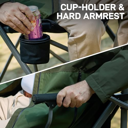 Ever Advanced Tall Foldable Camping Chair with Carry Bag Black - 31" Seat Height, Padded, Supports 300 lbs