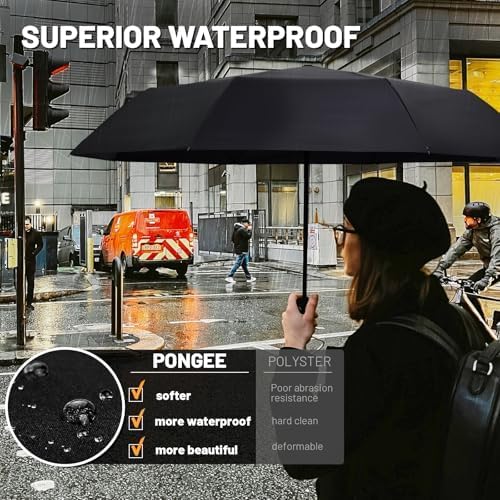 SY COMPACT Travel Umbrella - Windproof Automatic Design with UV Sun Protection | Compact Size