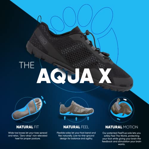 Water Shoes Men’s Aqua X Sport Barefoot Water Shoes - Black, Size 9.5