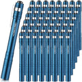 Blue Pocket LED Flashlights Pen Set Bulk 48 Pack Aluminum Clip Handheld Torches for Camping Hiking Emergency