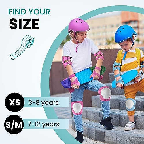 Kids Knee Pads for Skating 3-12 Years S/M Mint 6 Pack Protective Gear