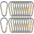 Skylety Mini Titanium Locking Clips - 20 Pack, D-Ring Keychain Buckles for Outdoor & Indoor Use, Lightweight & Durable