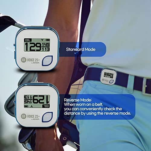 Golf GPS Rangefinder with Voice Guidance, Clip-On Hat Mount, 18H Battery, Preloaded 40,000 Courses